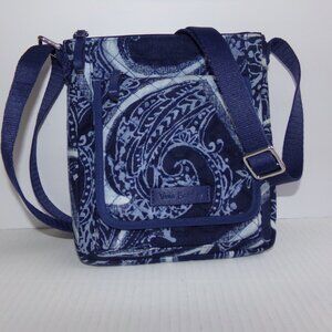 Vera Bradley Small Navy Print Crossbody Bag Purse